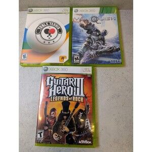 Xbox 360 Game Lot Vanquish Table Tennis Guitar Hero III Legends of Rock CIB Test